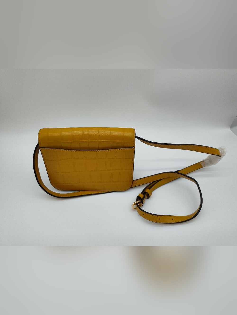 COACH Mini Brynn Crossbody G2179 C5627 NWOT Croc Embossed Mustard Bag - Picture 3 of 16